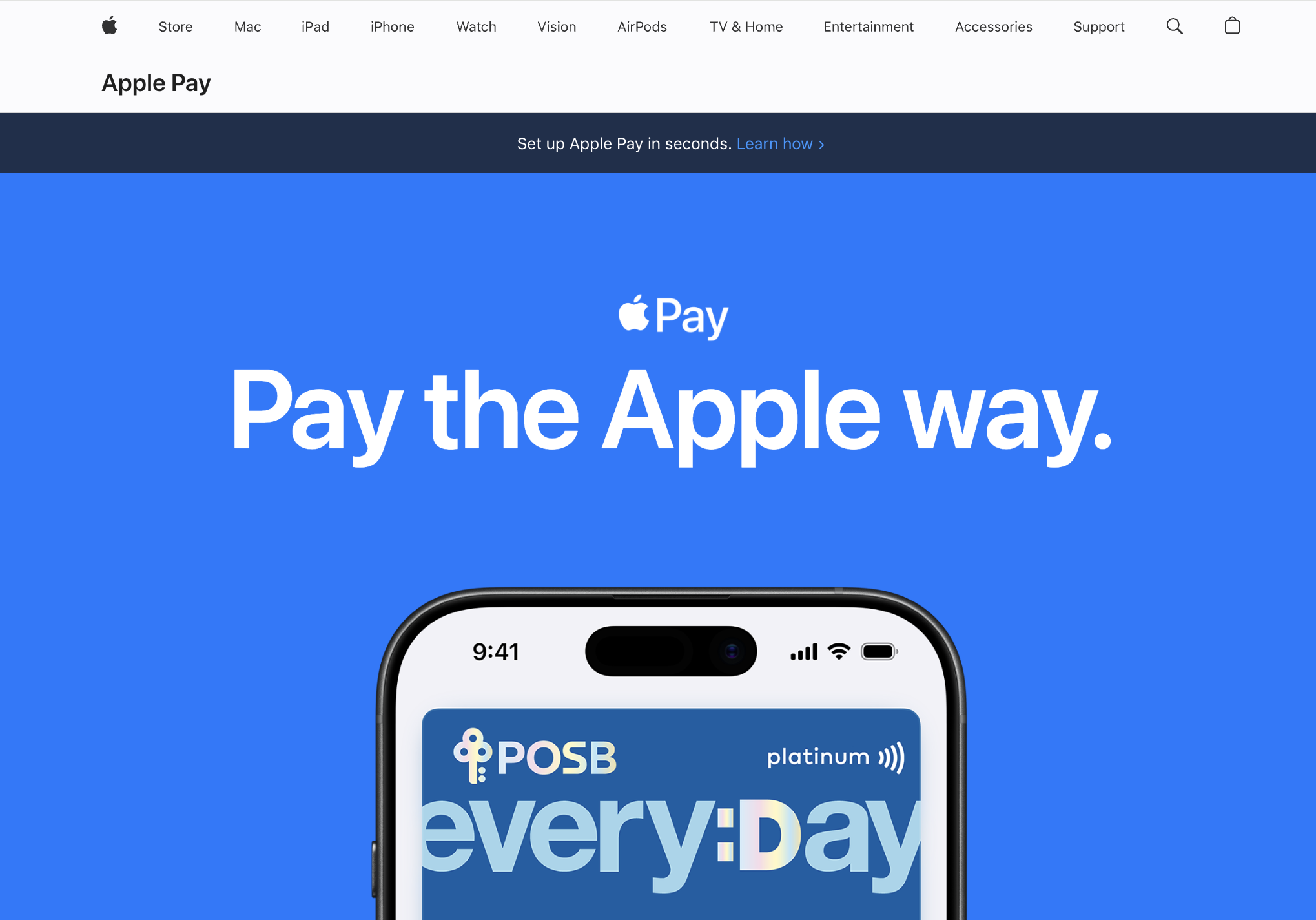 Apple Pay landing page