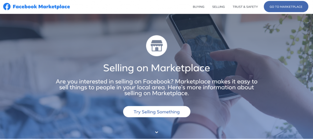 Screenshot of Facebook Marketplace website