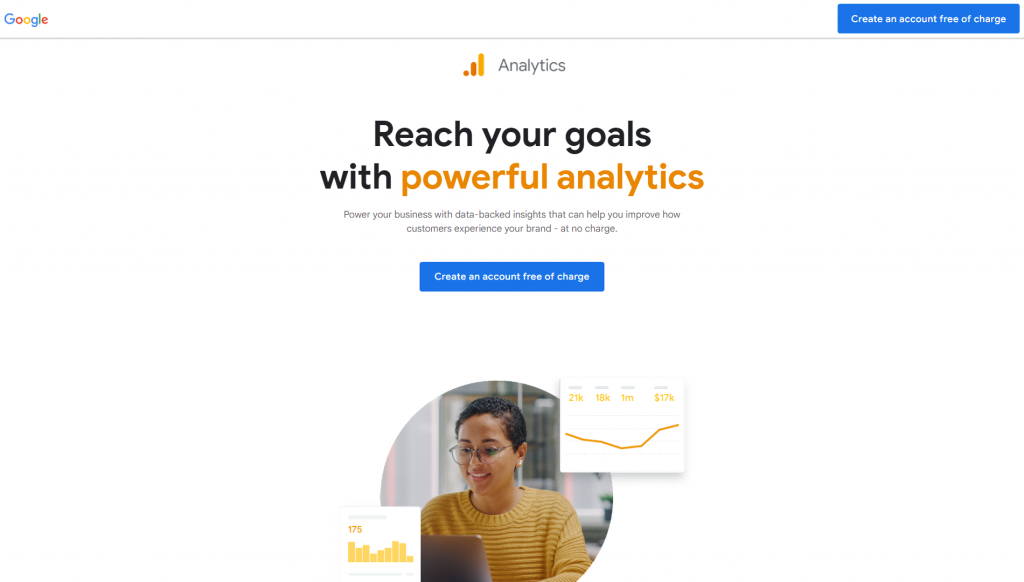 Google Analytics homepage
