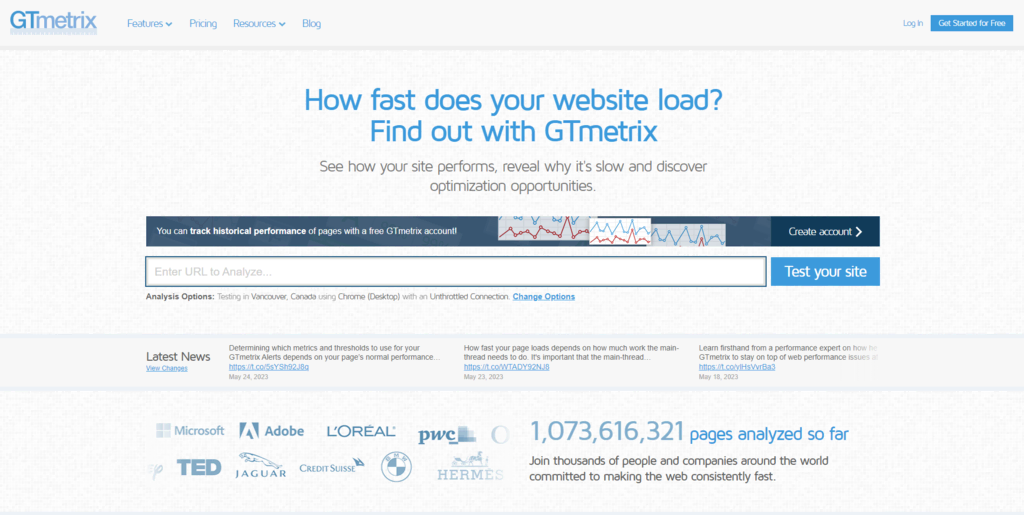 Website performance - GTmetrix - Website, Application, Performance