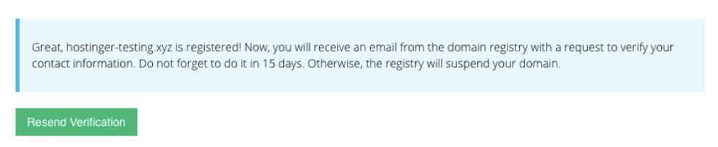 Email verification message