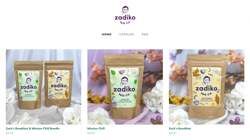 Screenshot of Zadiko online store