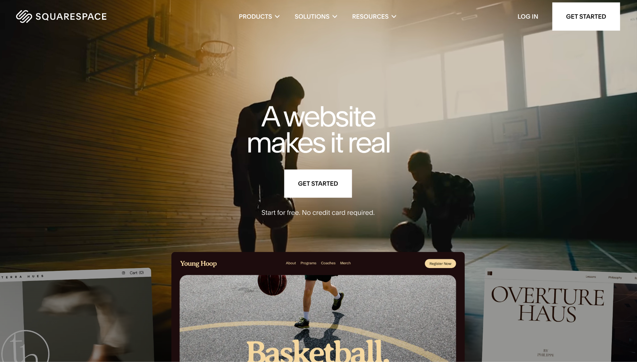 Squarespace landing page