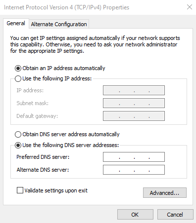 Đổi DNS server tại máy tính để sửa lỗi DNS Server Not Responding