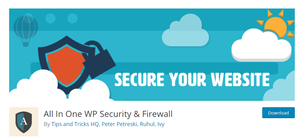 All In One WP Security & Firewall plugin 