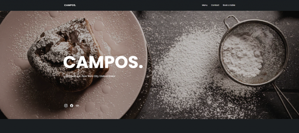 The preview of Campos website template by Hostinger Website Builder