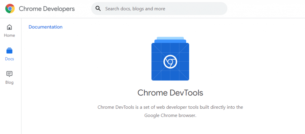 Halaman dokumentasi Chrome DevTools