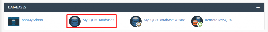 choisir bases de données MySQL sur cPanel
