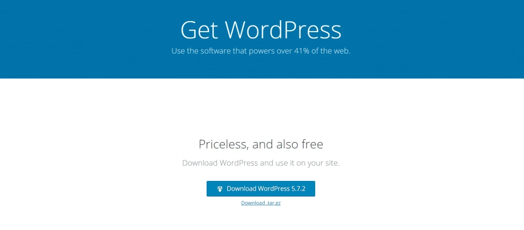 Fenêtre de WordPress montrant où télécharger WordPress
