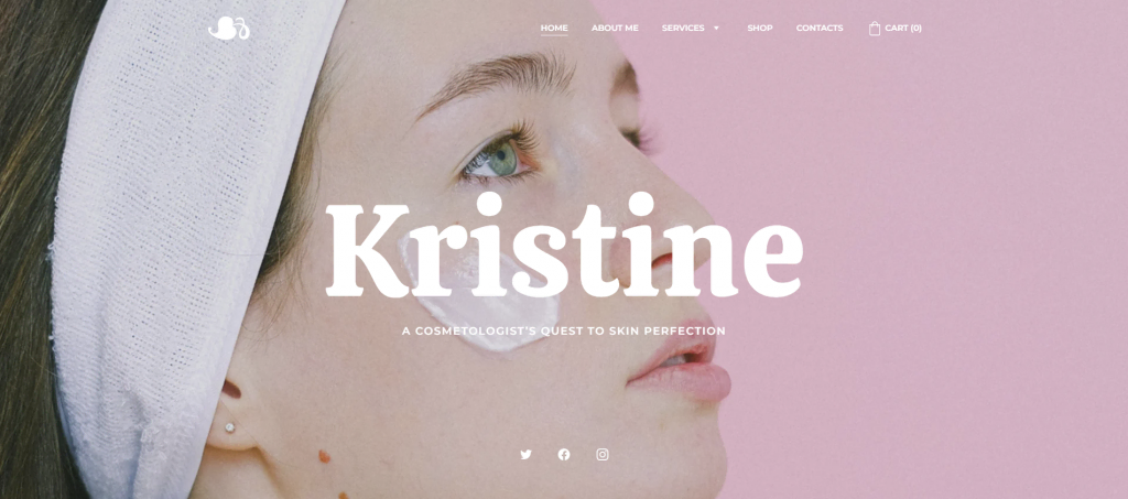 The preview of Kristine website template by Hostinger Website Builder