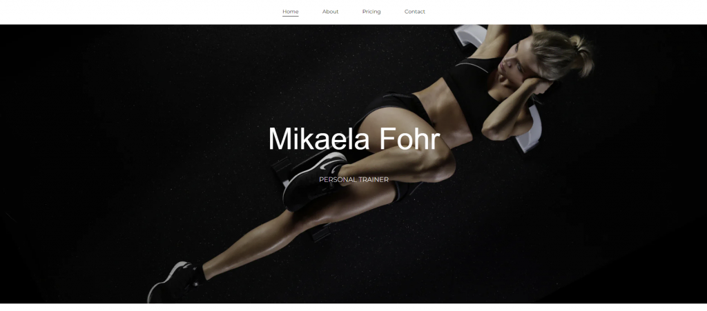 The preview of Mikaela website template by Hostinger Website Builder