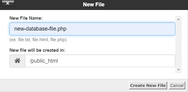 Créer un nouveau Fichier PHP sur cPanel
