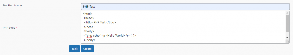 Adding a PHP code snippet in the Insert PHP Code Snippet plugin..