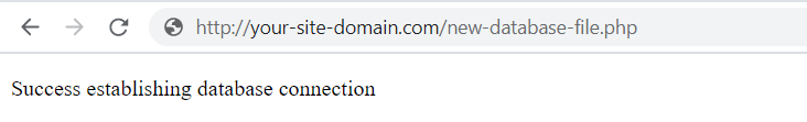 A message confirming that database connection has been established successfully
