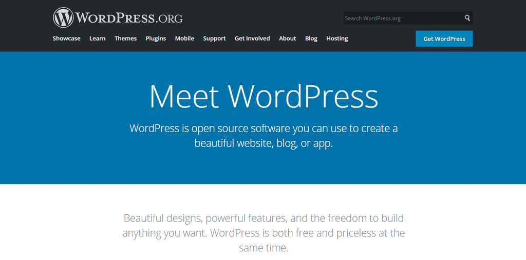 WordPress.org homepage