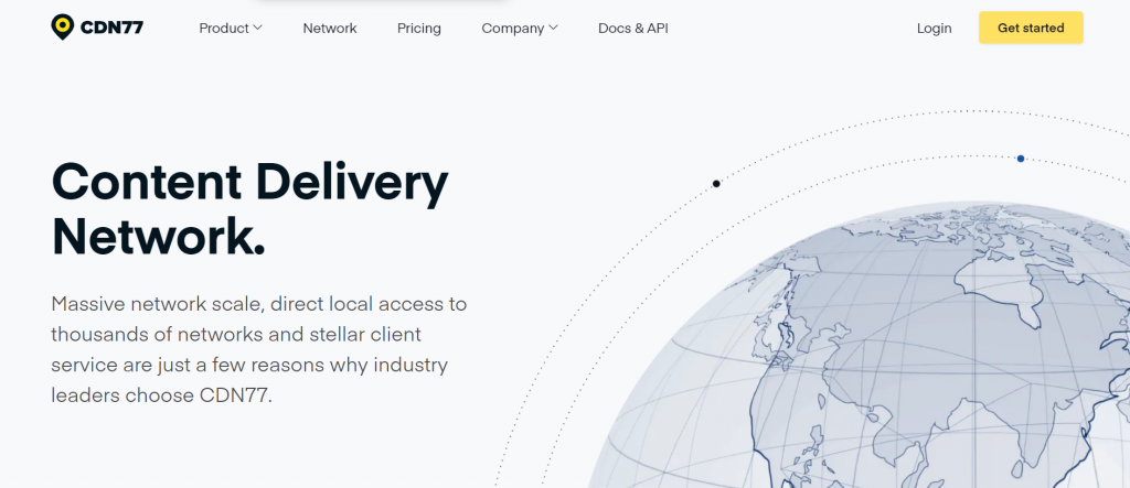 The CDN77 front page - Content Delivery Network.