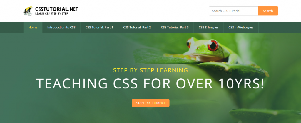CSSTutorial.net website homepage
