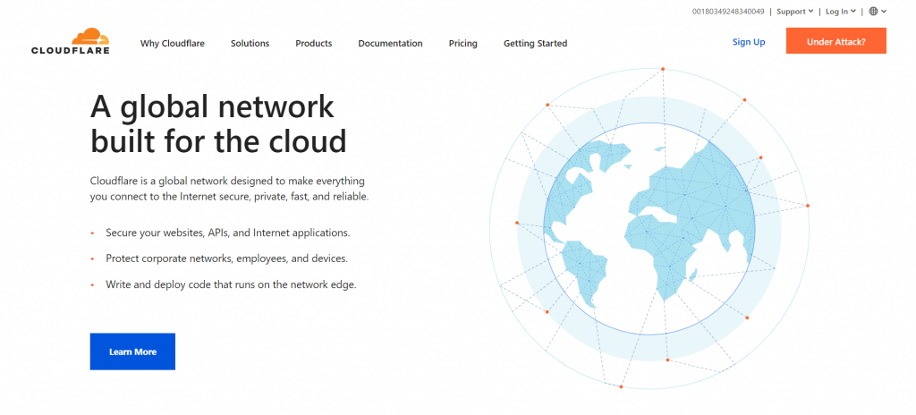The Cloudflare's front page - a global network built for the cloud.