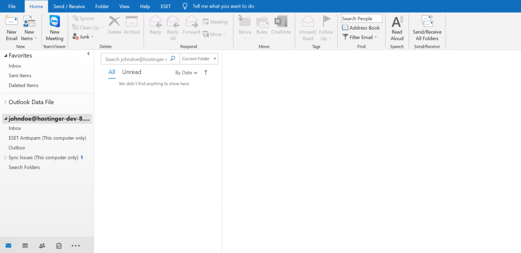 Screenshot showing Outlook's interface.
