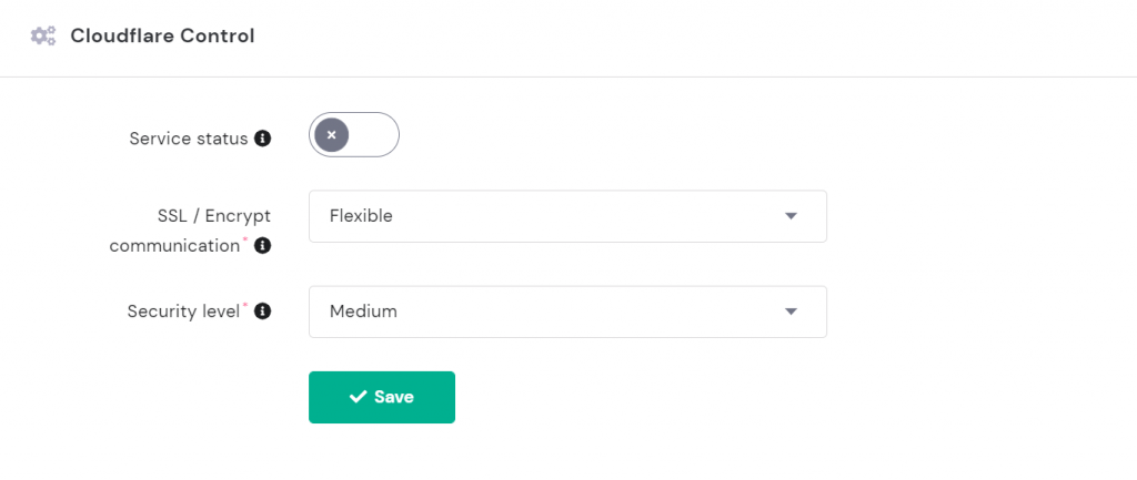 Turning off Cloudflare on hPanel.