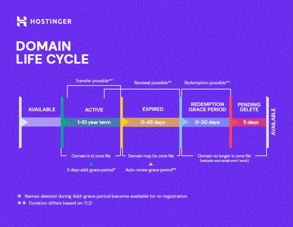 The life cycle of a domain.