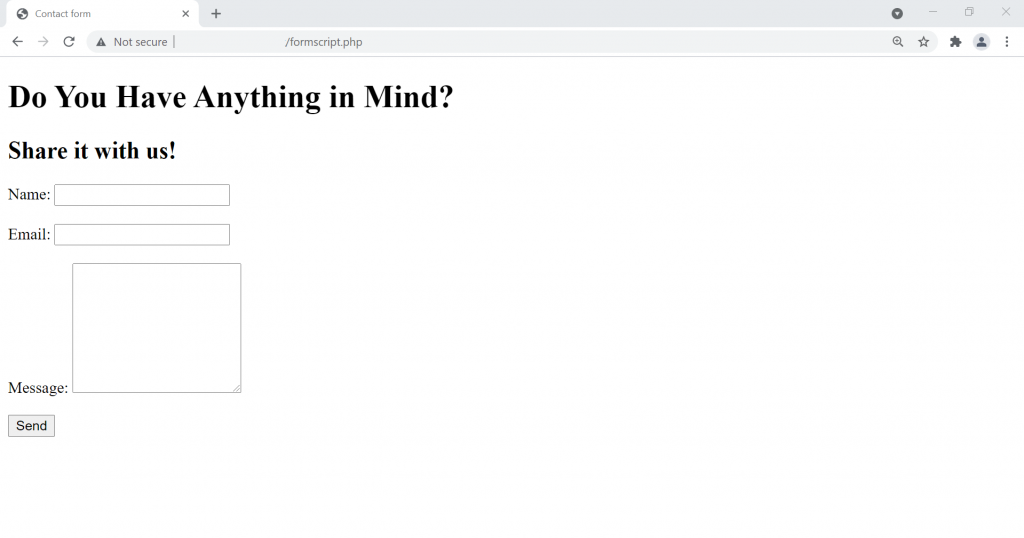 Running the script on the browser