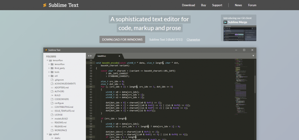 Sublime Text, a text-based editor. 