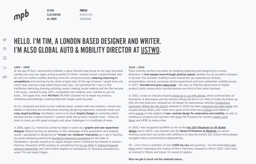 Tim Smith's portfolio page.
