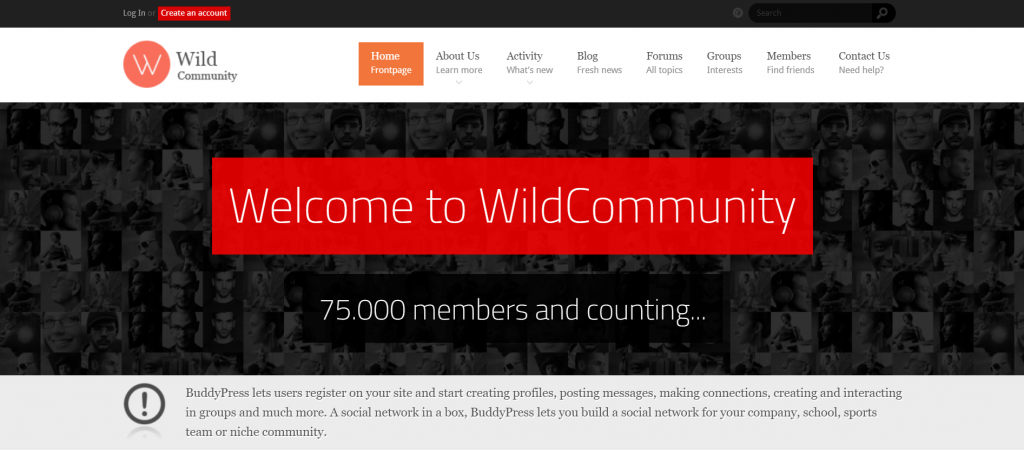 WildCommunity intranet theme