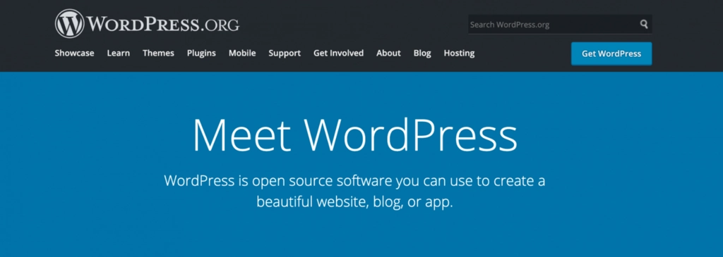 WordPress landing page.