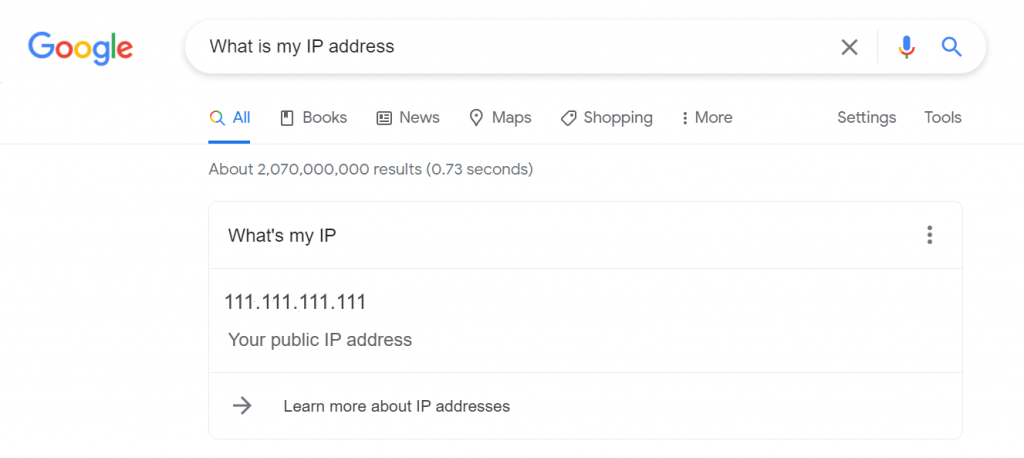 Googling what is my IP address