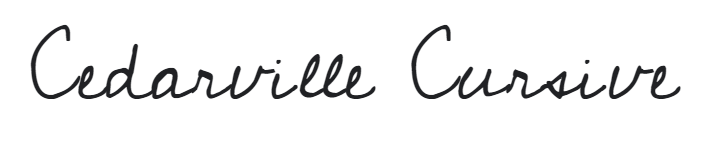 An example of the Cedarville Cursive typeface.
