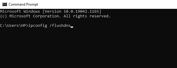 Flush DNS command on command prompt