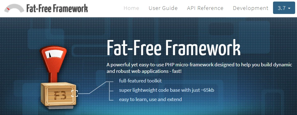 Page d'accueil Fat-Free Framework