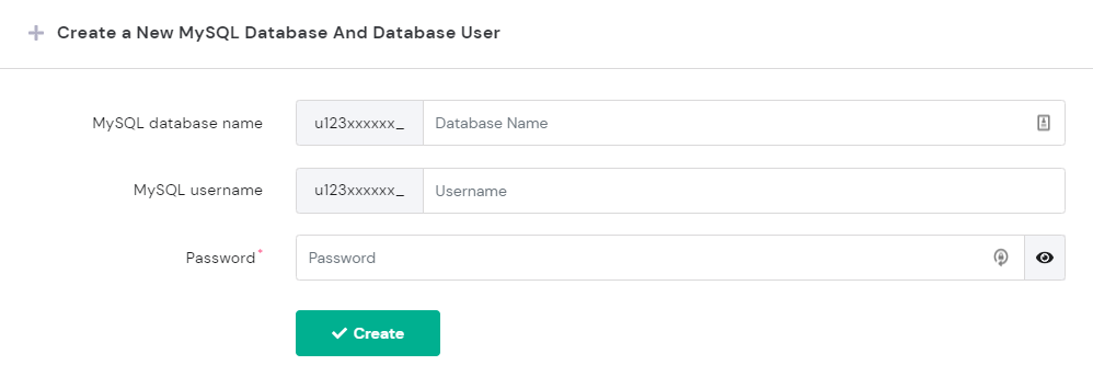 Creating a new MySQL database in hPanel