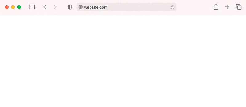 A blank page suggesting an HTTP 400 Bad Request error on Safari