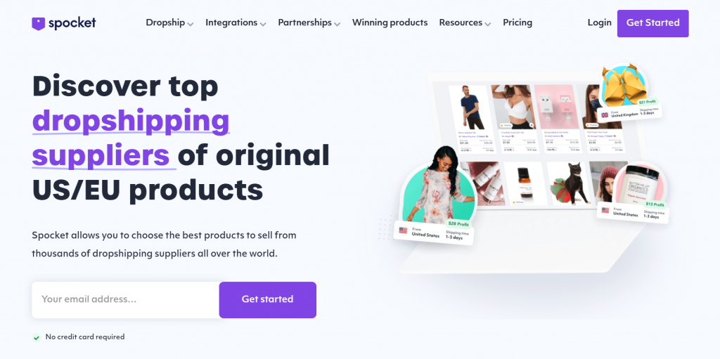 spocket homepage