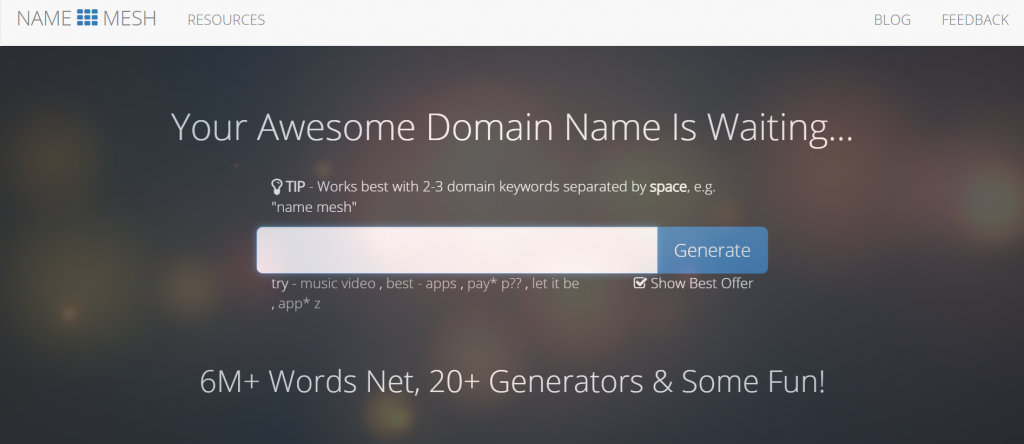 Name Mesh domain name generator