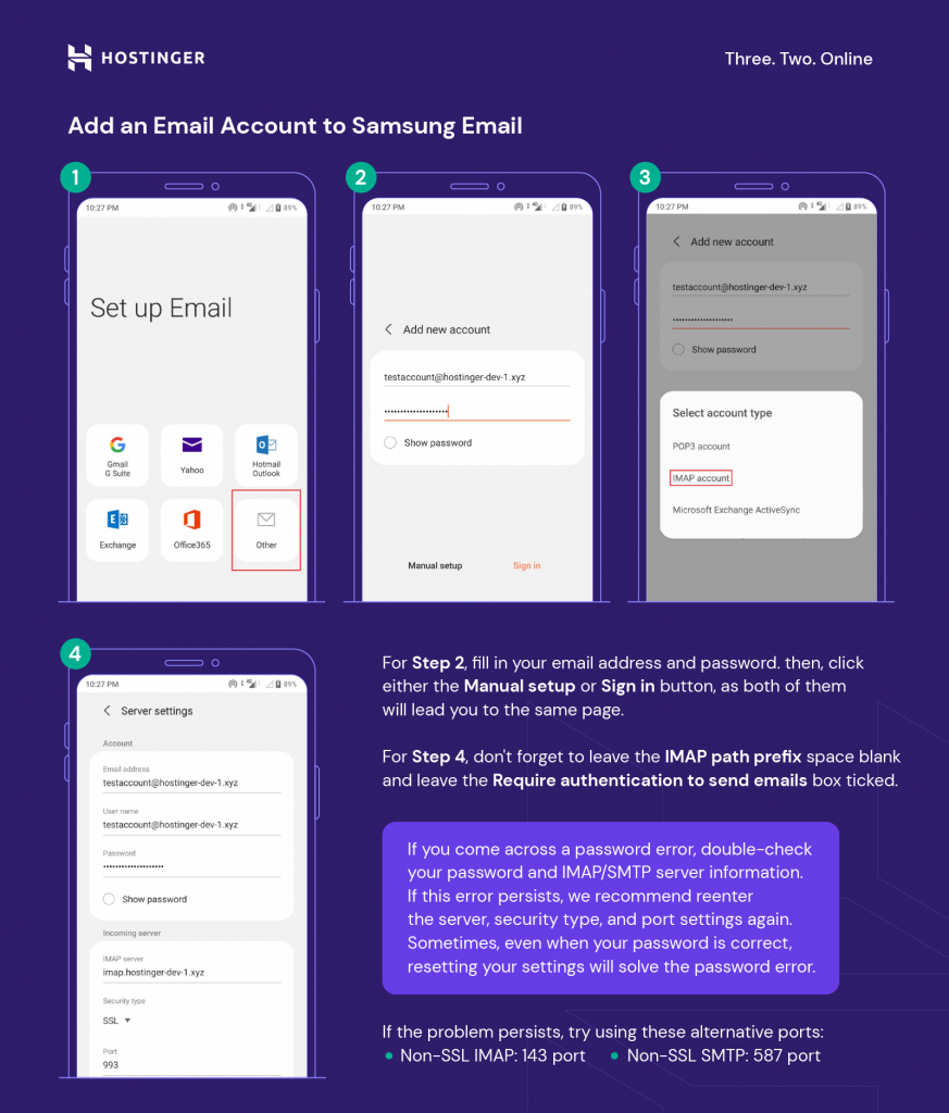 Add email to Samsung email