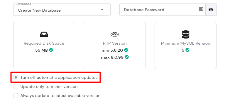 Turn off automatic application updates