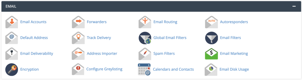 The Email section on cPanel