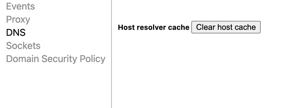 Clear host cache option