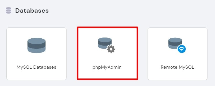 hPanel -> Databases -> phpMyAdmin