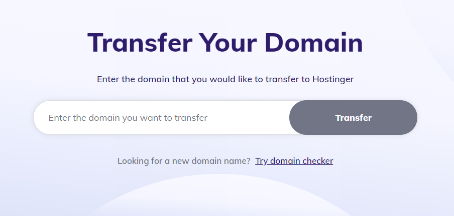 Hostinger's domain transfer