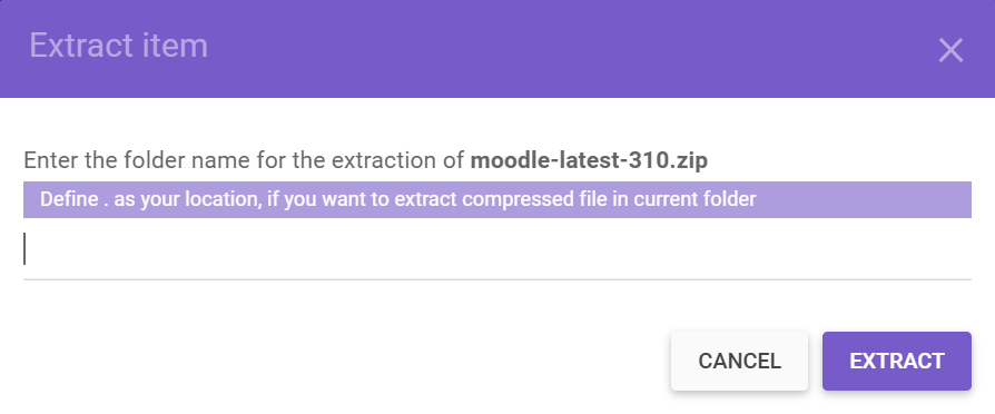 Extracting the uploaded Moodle file