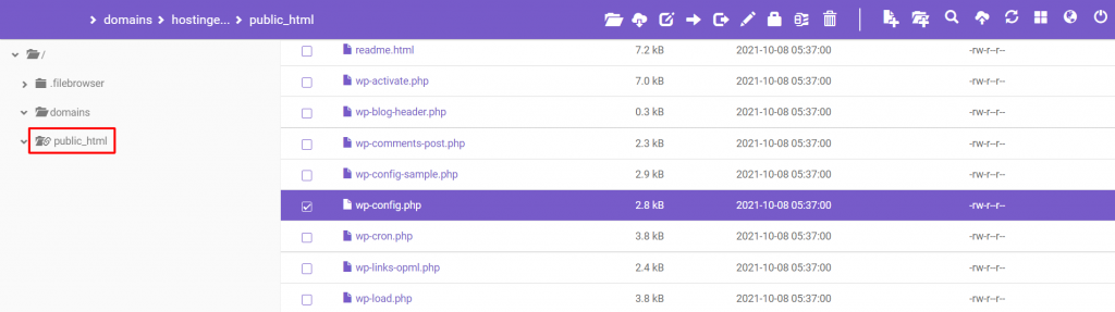 wp-config.php file, located in the root directory of your website