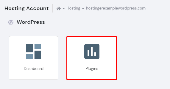 Selecting Plugins on hPanel.