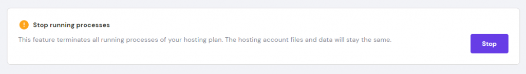 Stop running processes option