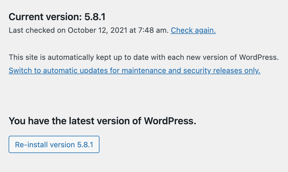 You have the latest version of WordPress.