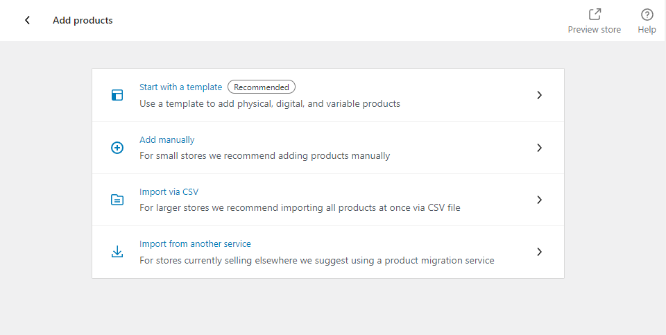 Add products in WooCommerce